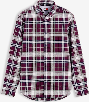 Tommy Jeans Button Up Shirt in Purple: front