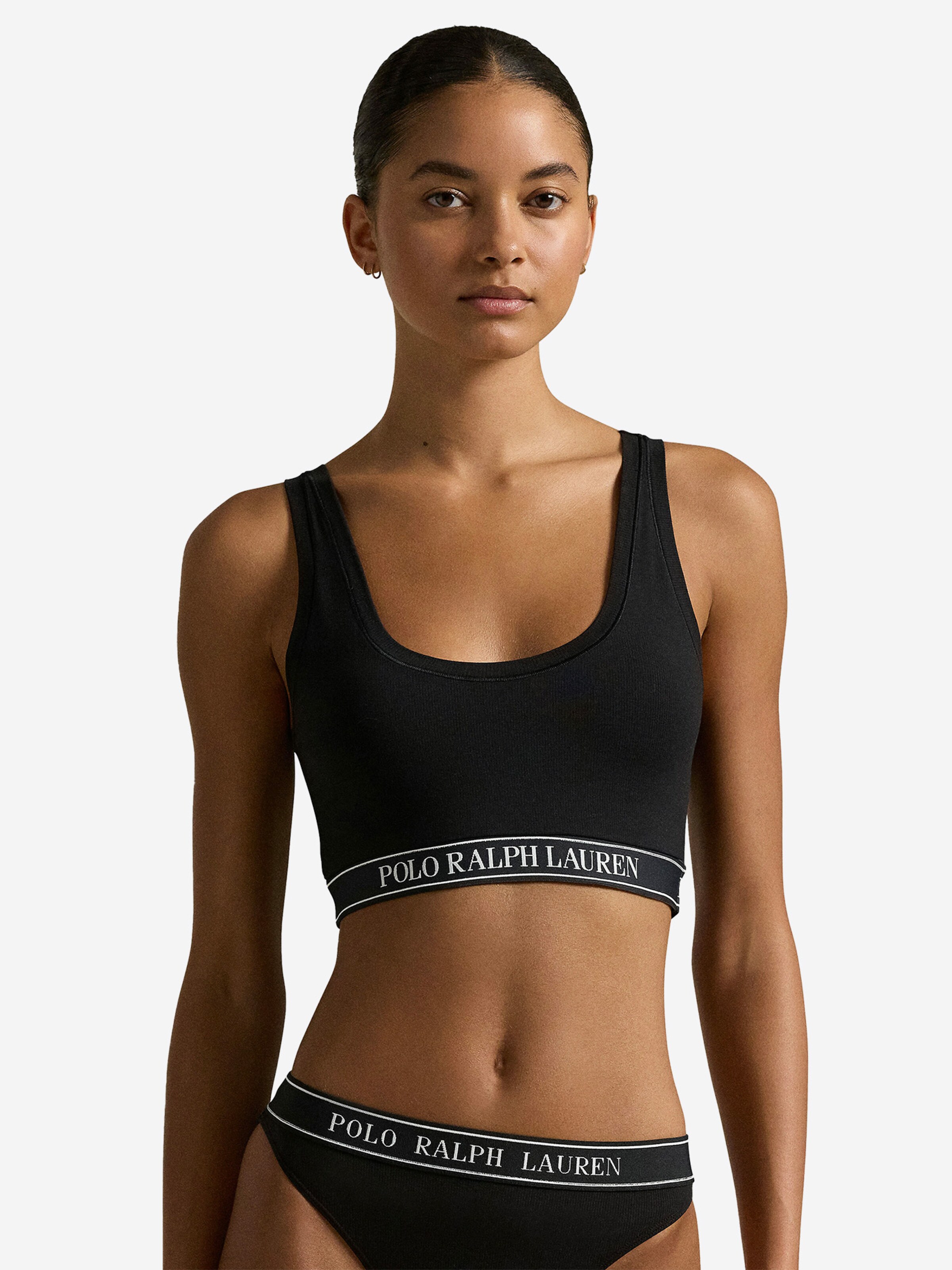 Polo Ralph Lauren Bustier BH ' Built Up Bralette - Polo Essentials ' in Zwart: voorkant