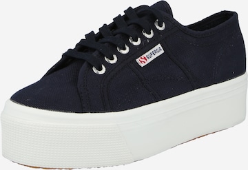 Baskets basses SUPERGA en bleu : devant