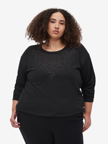 Pull-over 'VLUCCA' Zizzi en noir : devant