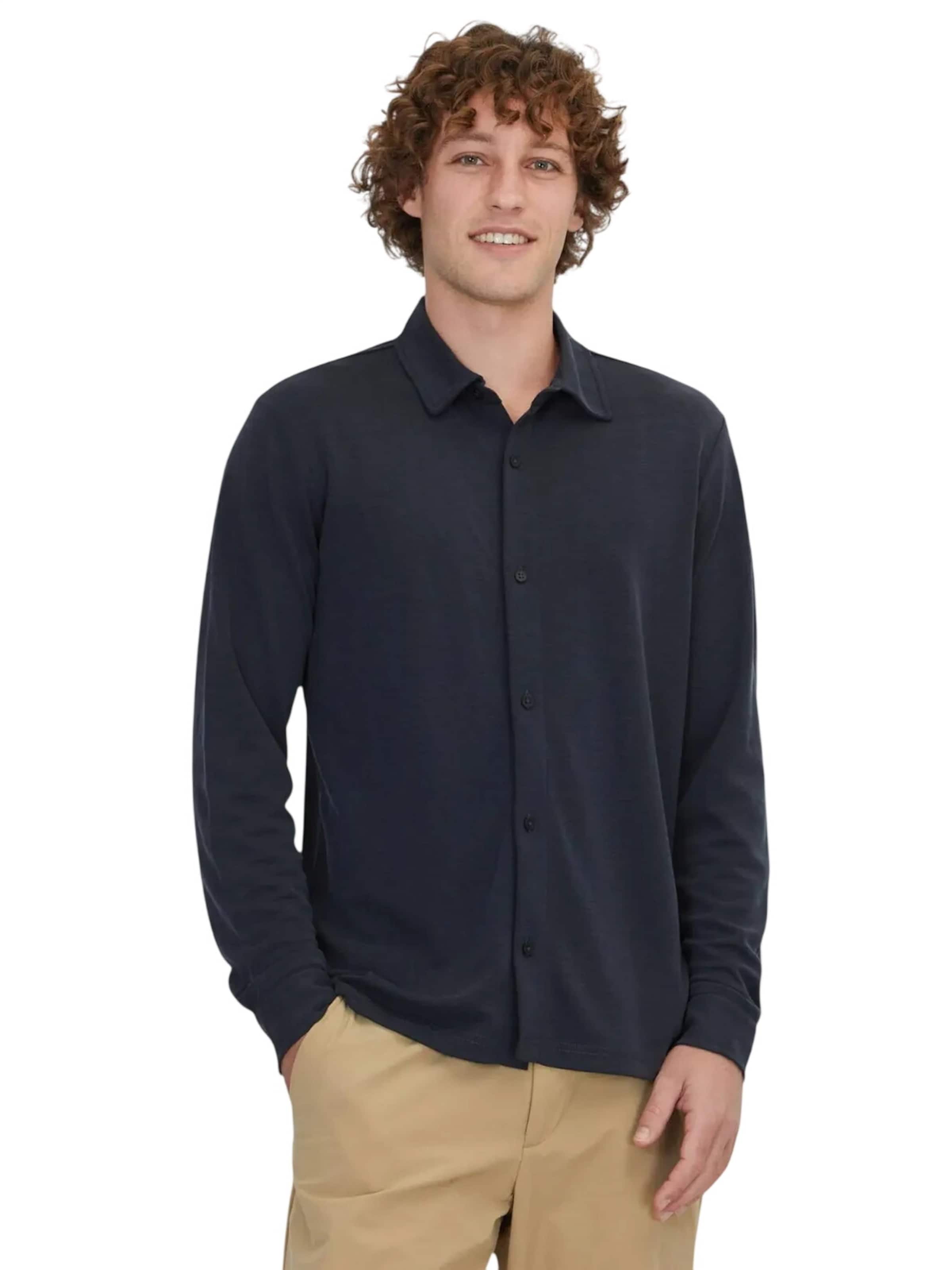 KİP Regular fit Overhemd in Zwart: voorkant