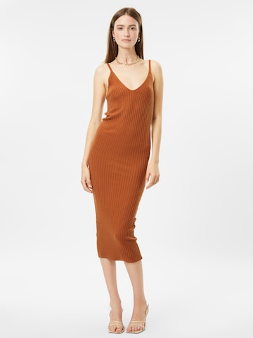 minimum Knitted dress 'STRAPPY' in Brown: front