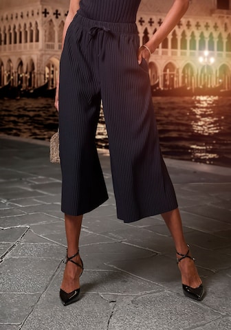 LASCANA - Pierna ancha Pantalón en negro: frente