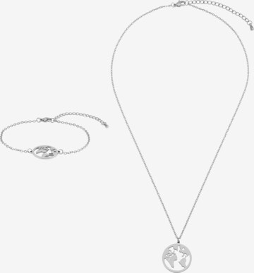 Heideman Jewelry Set 'Weltkarte' in Silver: front