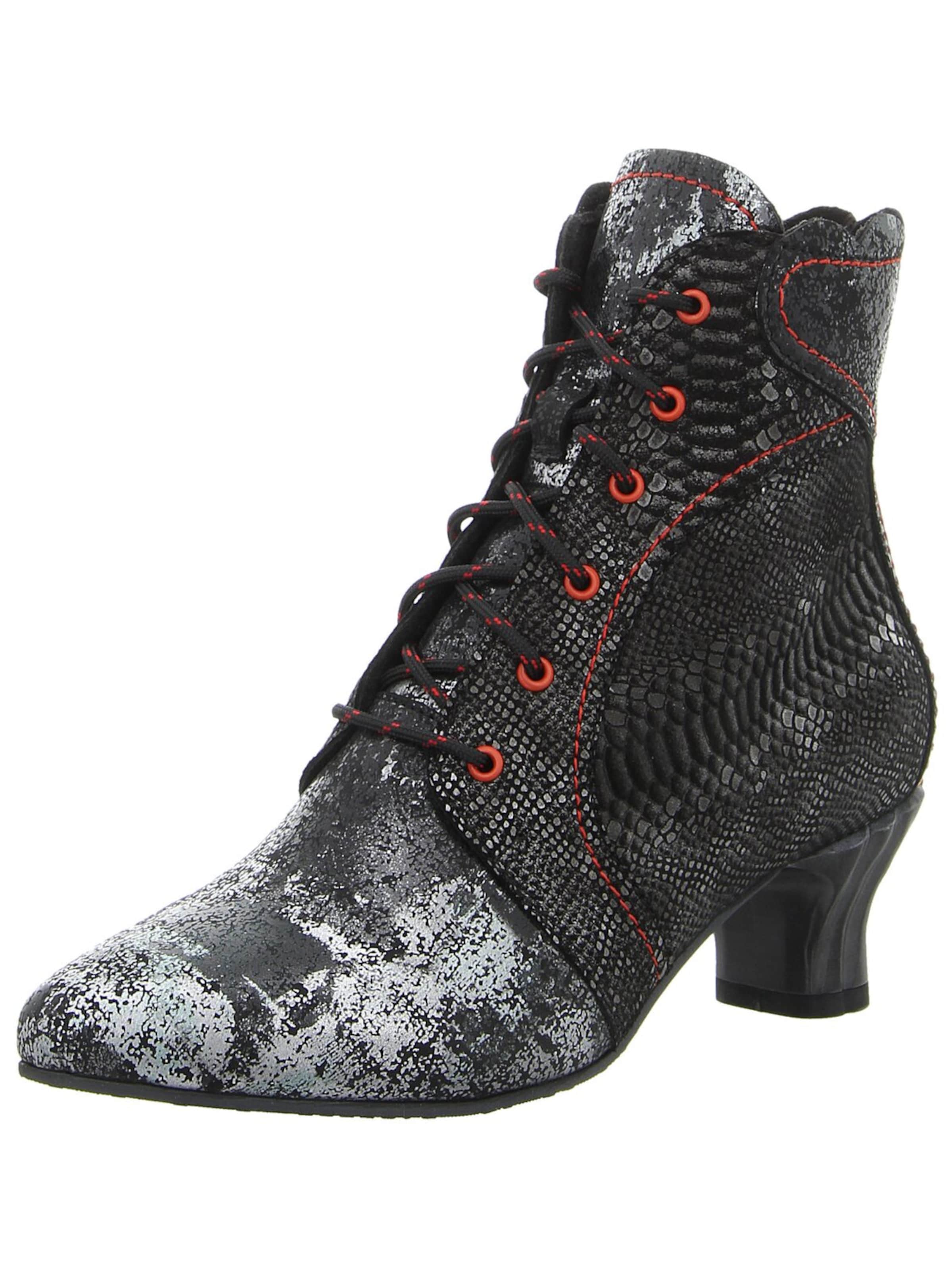 Simen Lace-Up Boots 'Damen Stiefelette 7818A GRAU ROT Echt Leder in grau' in Grey: front