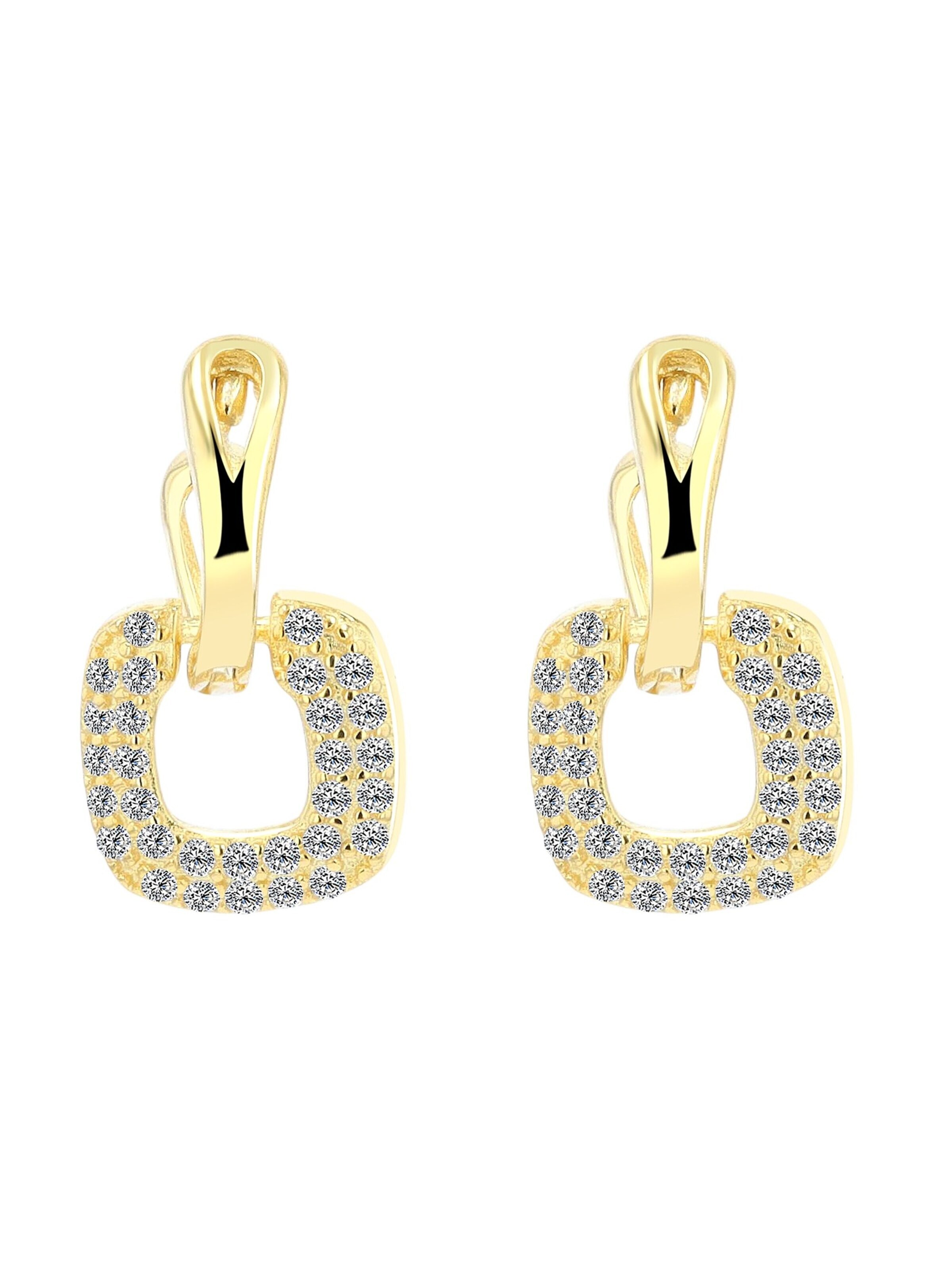 Akzent Ohrringe 'Raina, 925 Sterlingsilber, langlebig'‌‌‌‌‌‌‌‌‌‌ in Gold: Vorderseite