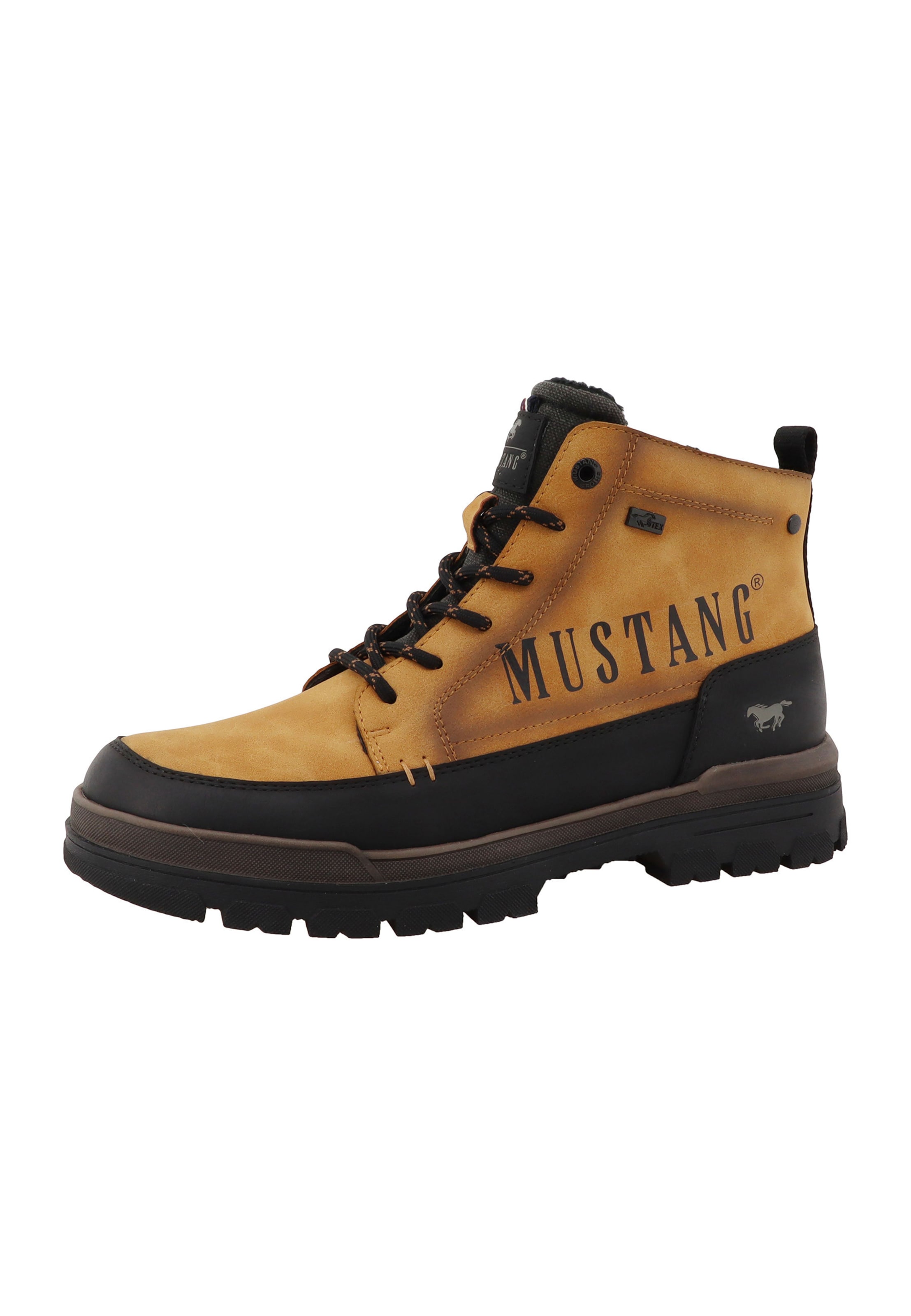 MUSTANG - Botas com atacadores em bege: frente