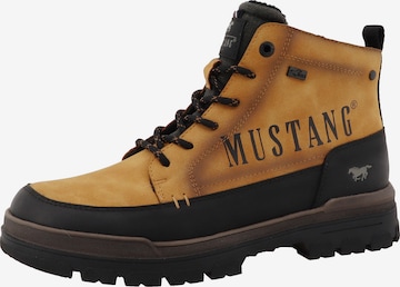 MUSTANG - Botas com atacadores em bege: frente