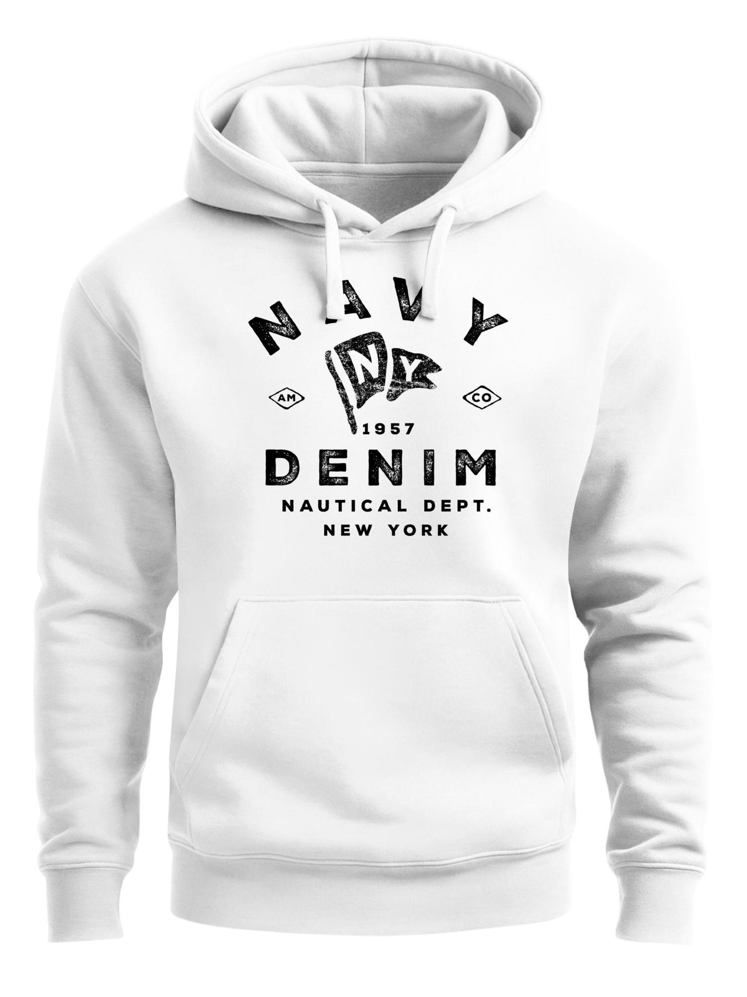 Neverless Sweatshirt 'Navy Denim' in White: front
