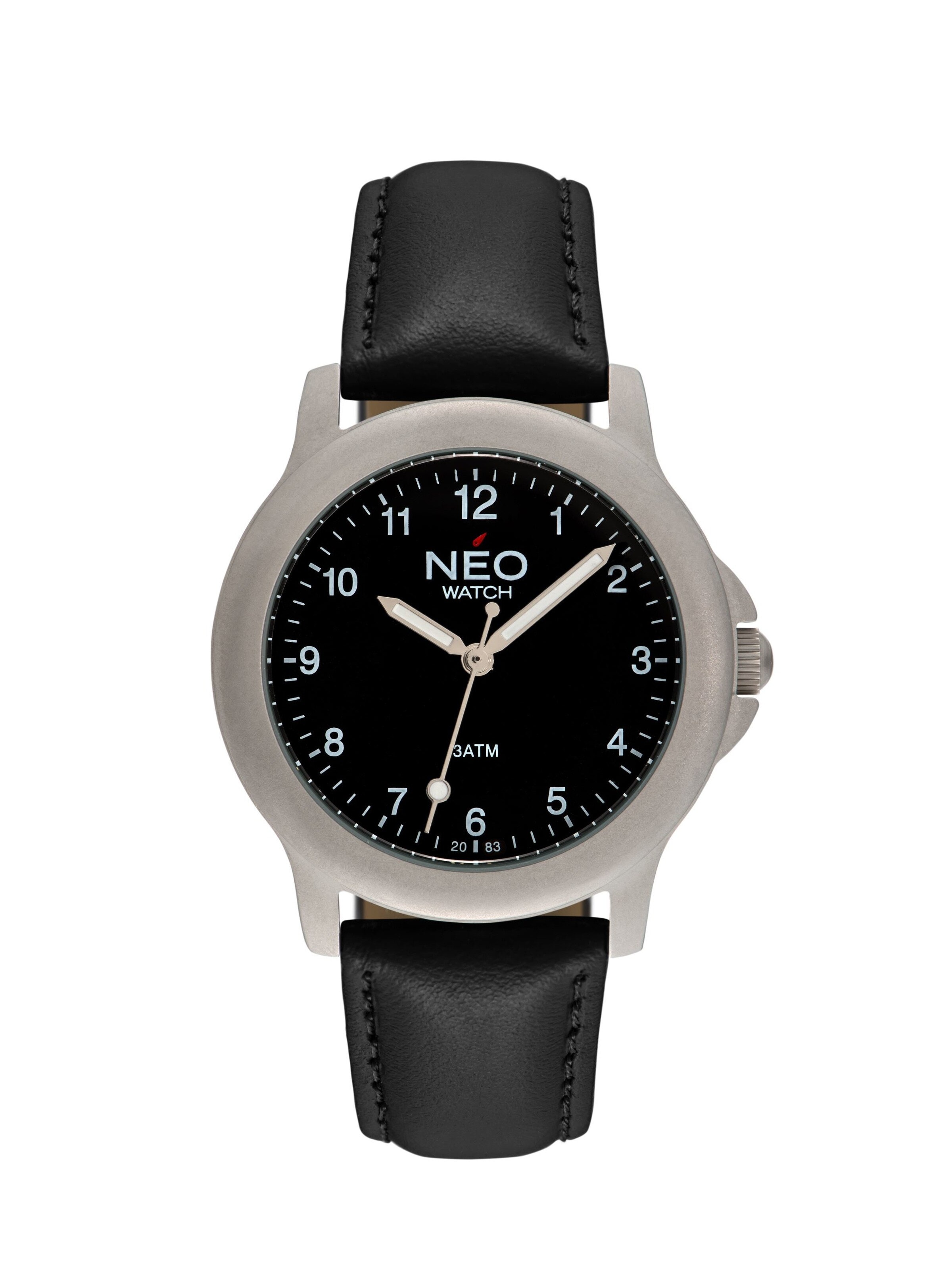 NEO watch Analoguhr 'Damenuhr Armbanduhr Quarzuhr PURE BLACK'‌‌‌‌‌‌‌‌ in Schwarz: Vorderseite