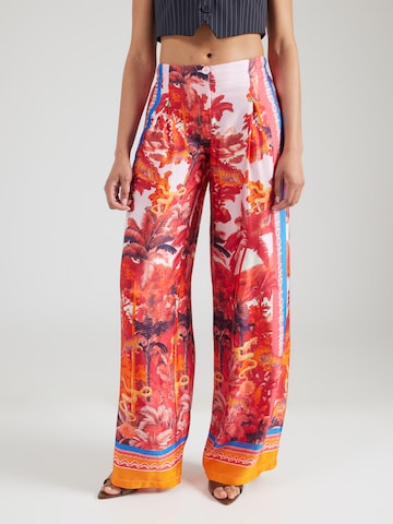 miss goodlife Широкий Брюки со складками 'Secret Jungle' в Ярко-розовый: спереди