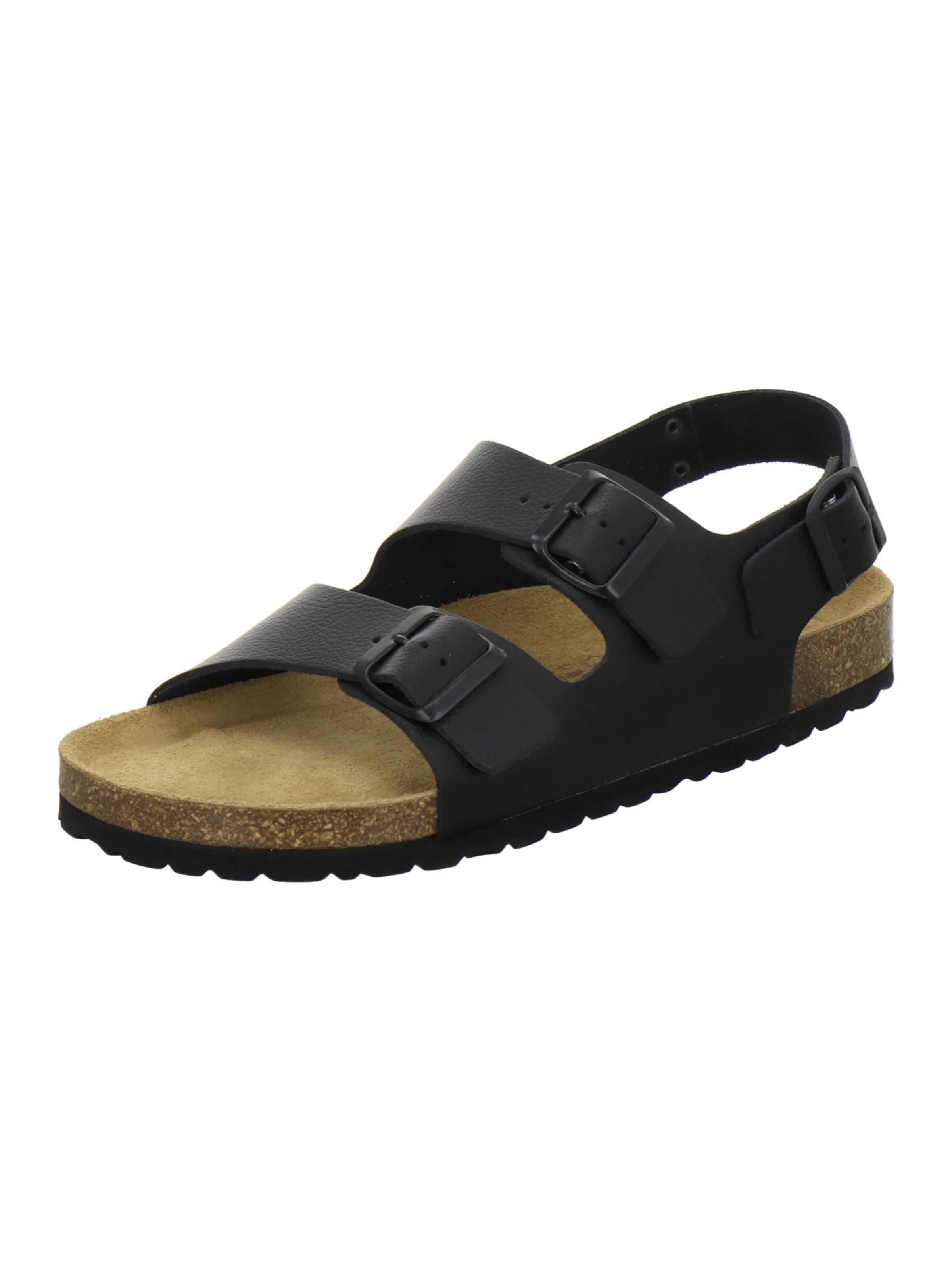 AFS-Schuhe Sandals 'Sandalen Herren schwarz Leder' in Black: front