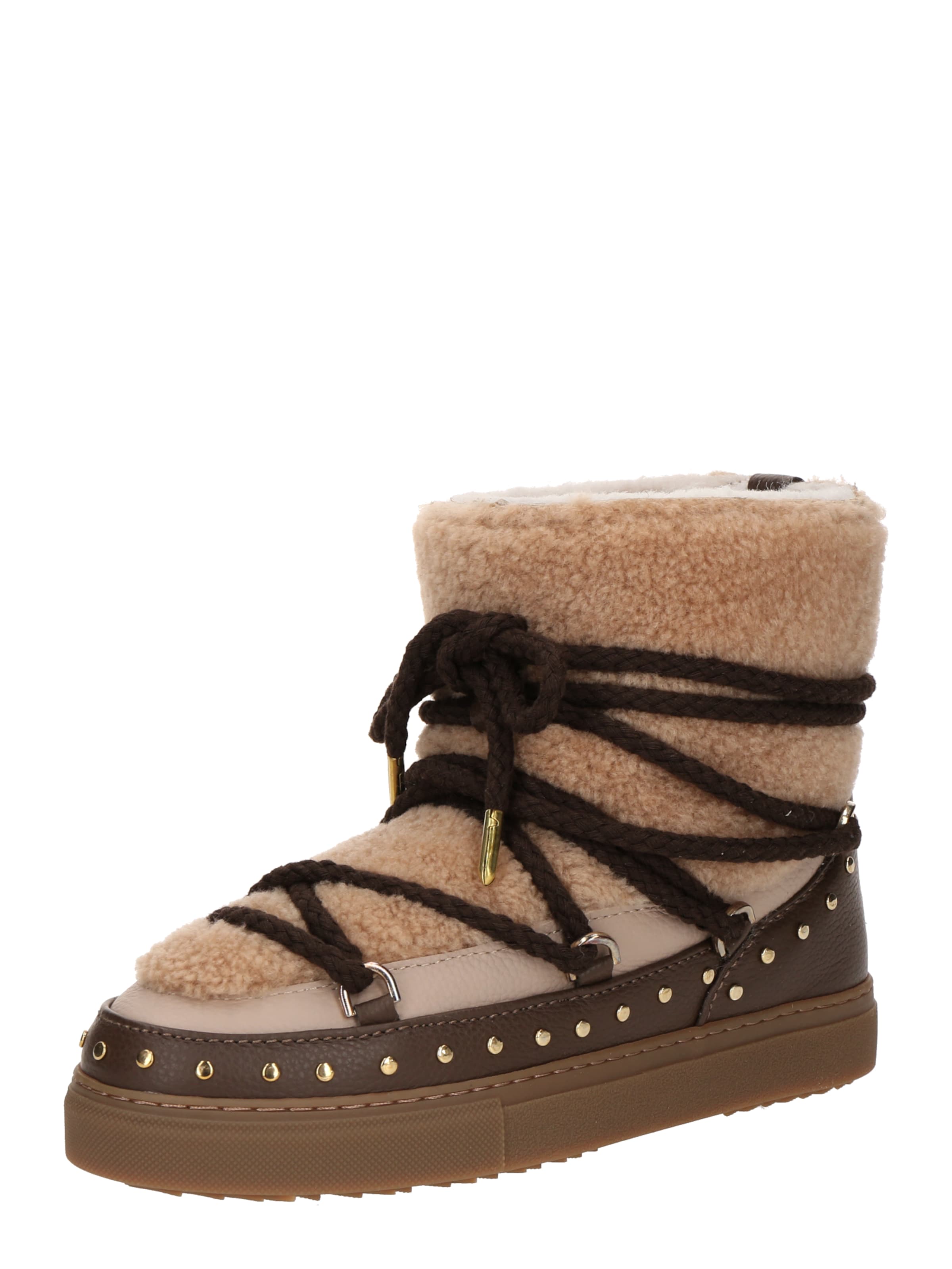 INUIKII Kozačky 'CURLY ROCK' – hnědá: přední strana