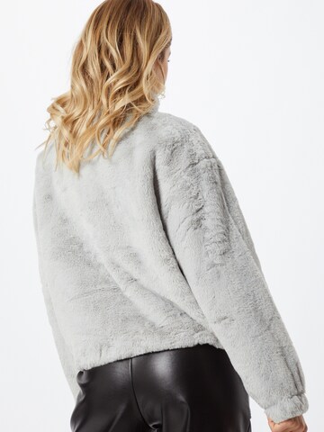 NEW LOOK Övergångsjacka 'THEO FUNNEL NECK FUR' i grå