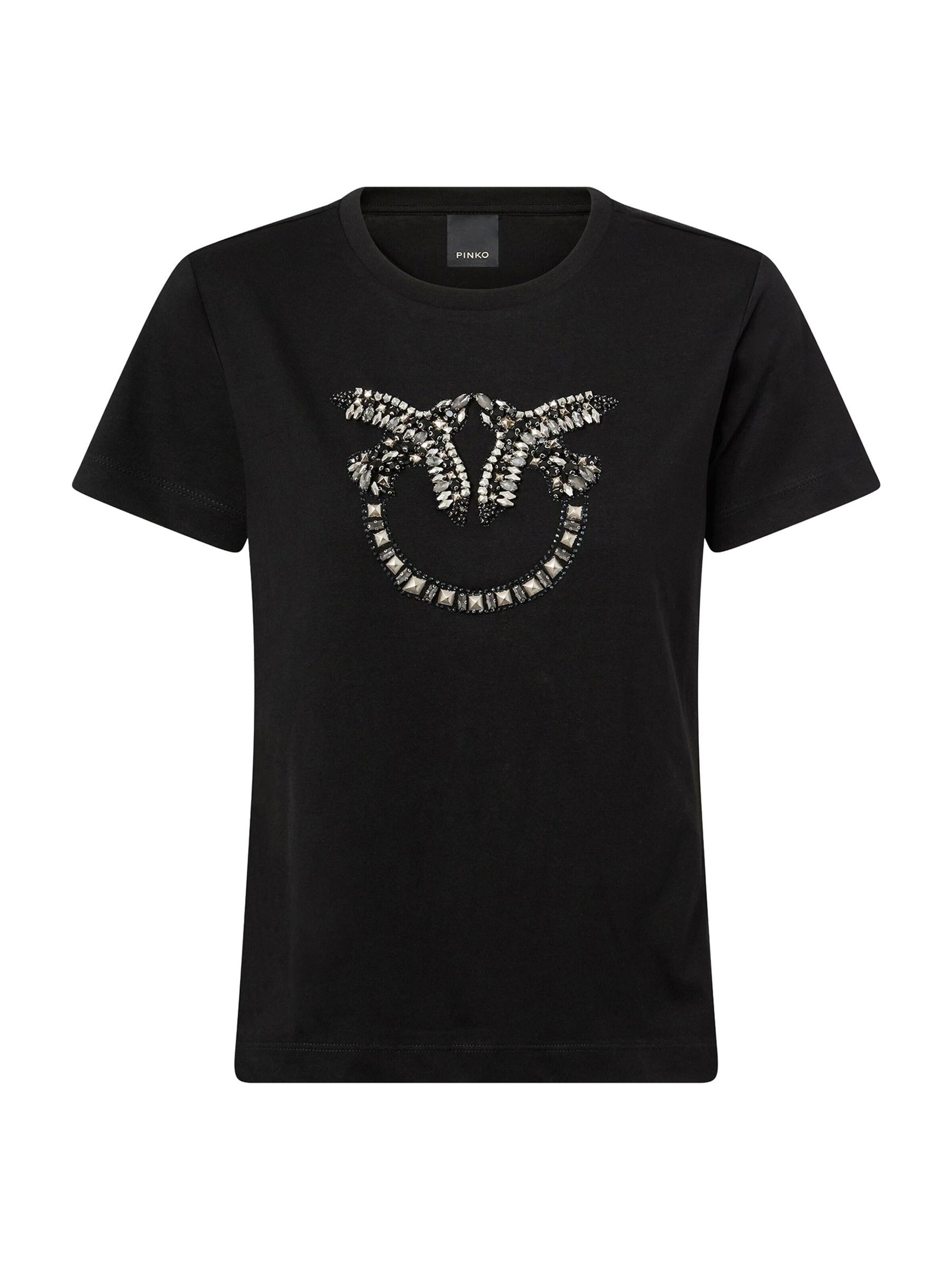 Maglietta 'PINKO QUENTIN T-SHIRT JERSEY T-SHIRT' in L PINKO di colore nero, Visualizzazione prodotti