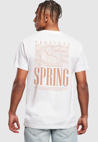 Merchcode Shirt 'Tropical Spring' in Weiß