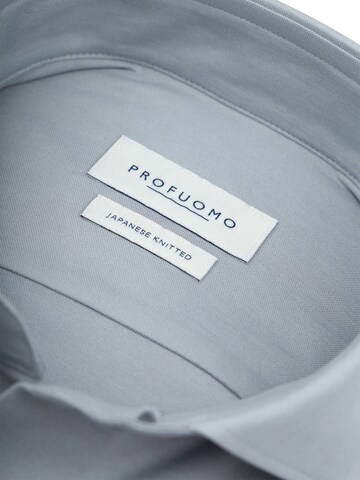 Profuomo Slim fit Button Up Shirt 'Japanese Knitted' in Blue