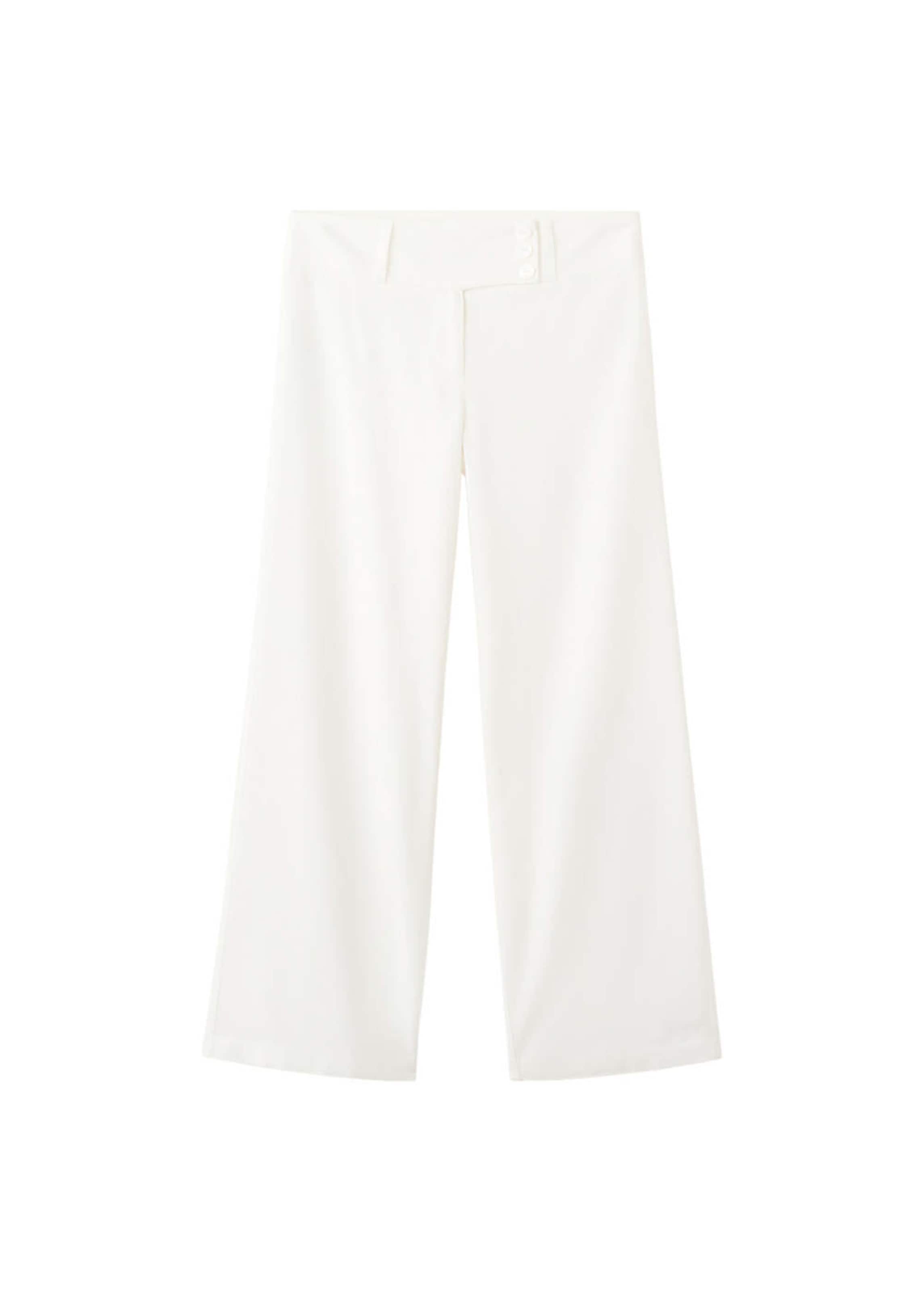 MANGO TEEN Loosefit Hose 'Buttonsl' in Weiß: Vorderseite