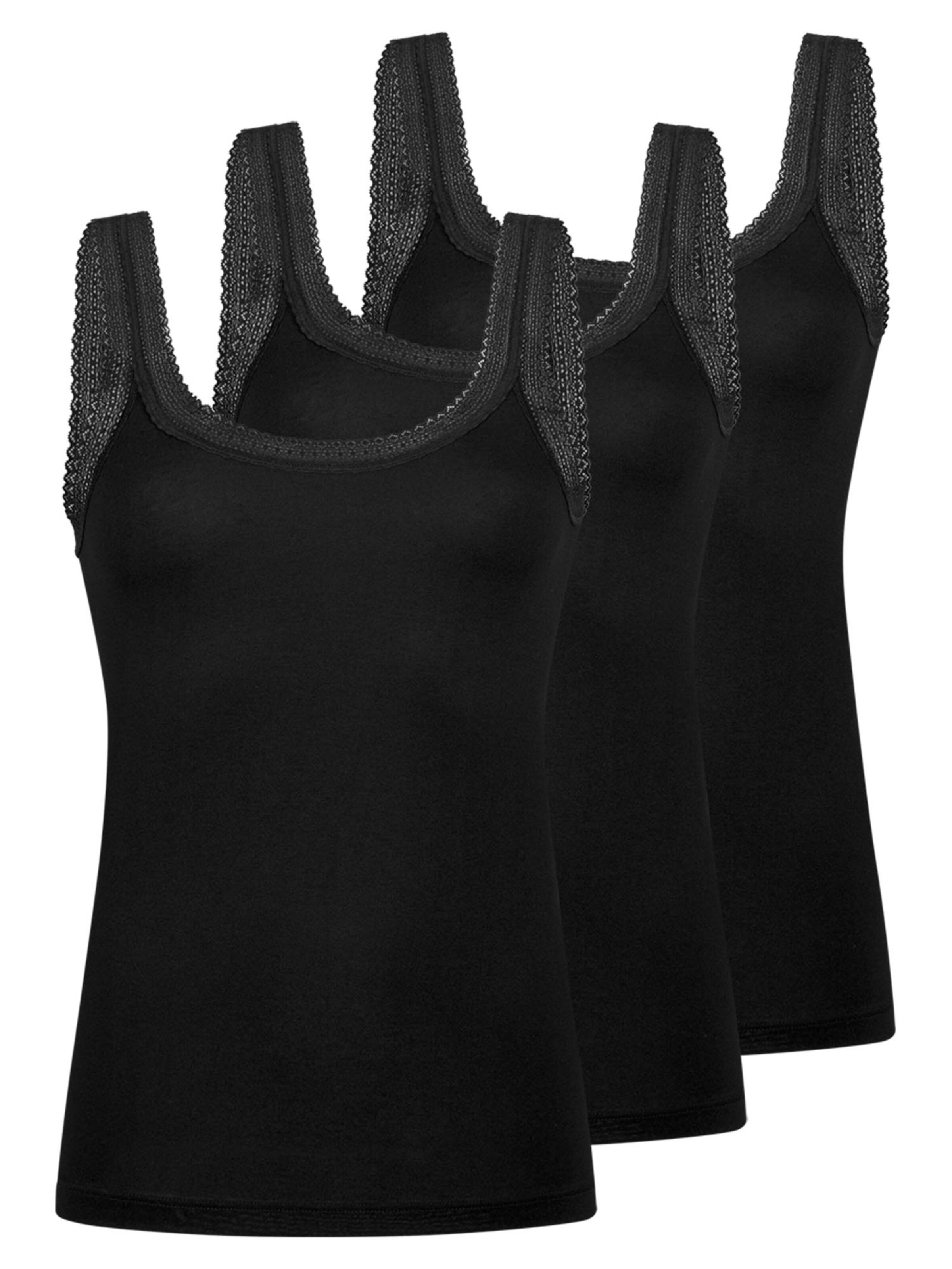 Mey Undershirt 'Modal Lace' in Black: front