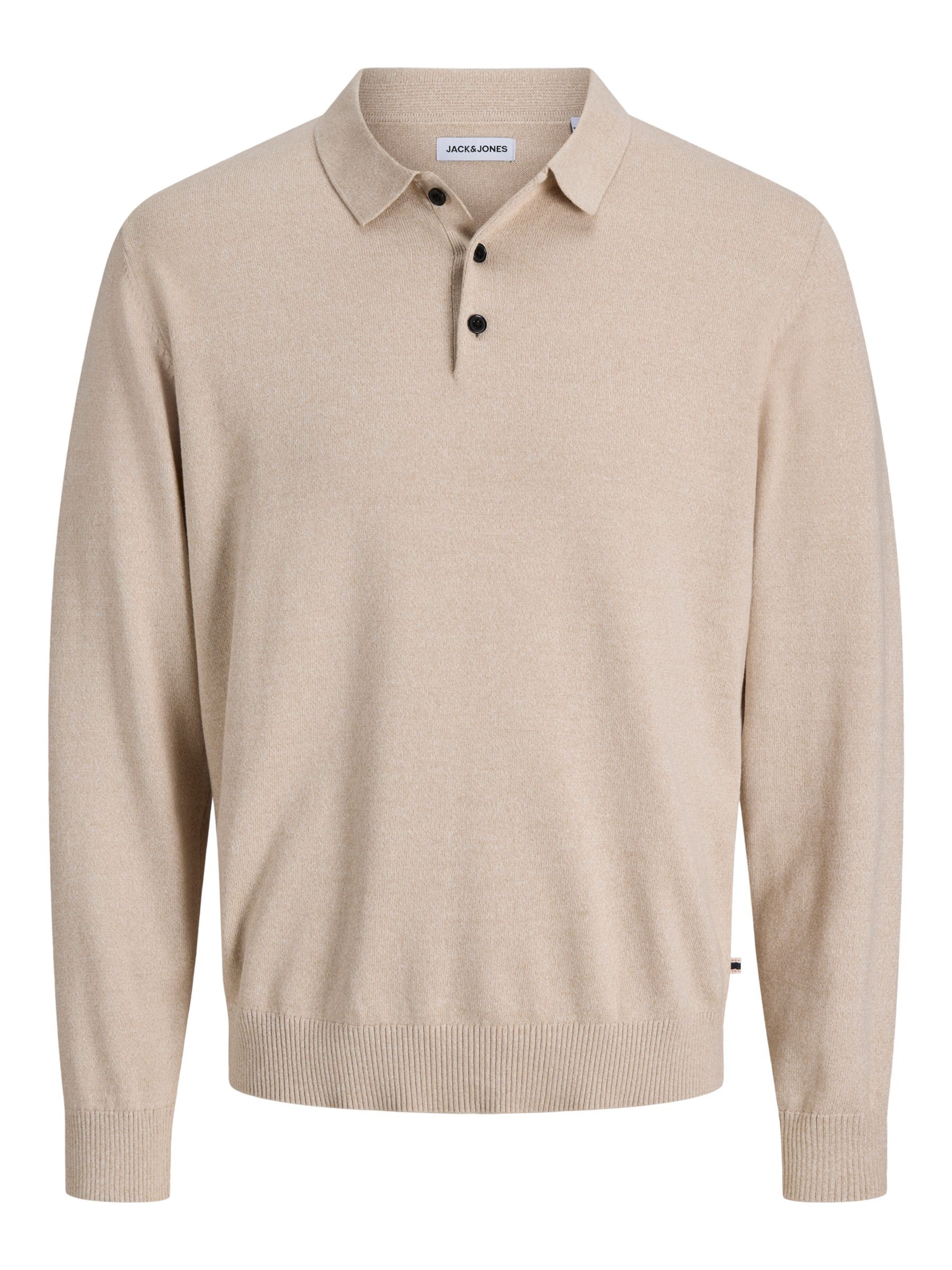 JACK & JONES Sweater 'JJEBasic' in Beige: front