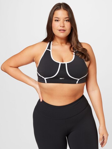 Reebok Bustier Sport bh in Zwart: voorkant