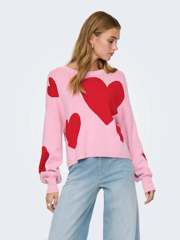 ONLY Pulóver 'ONLMONTANA' - rózsaszín: elől