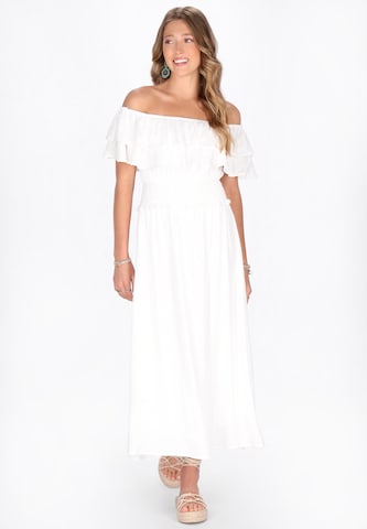 Robe d’été 'Festival' IZIA en blanc : devant