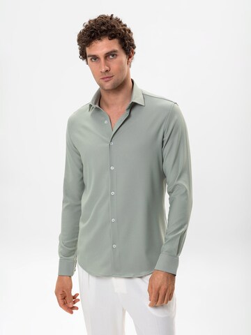 Antioch Slim fit Button Up Shirt in Green: front