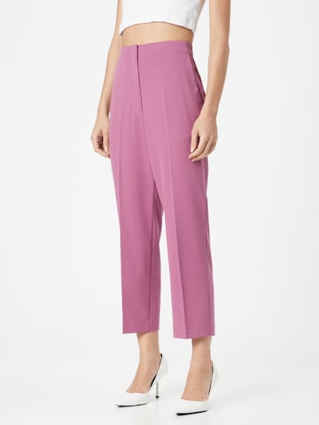 ESPRIT Regular Trousers with creases in Pink: front