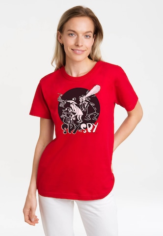 LOGOSHIRT Shirt 'Mad - Spy vs Spy' in Red: front