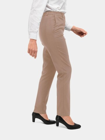 Goldner Regular Trousers with creases 'CARLA' in Beige