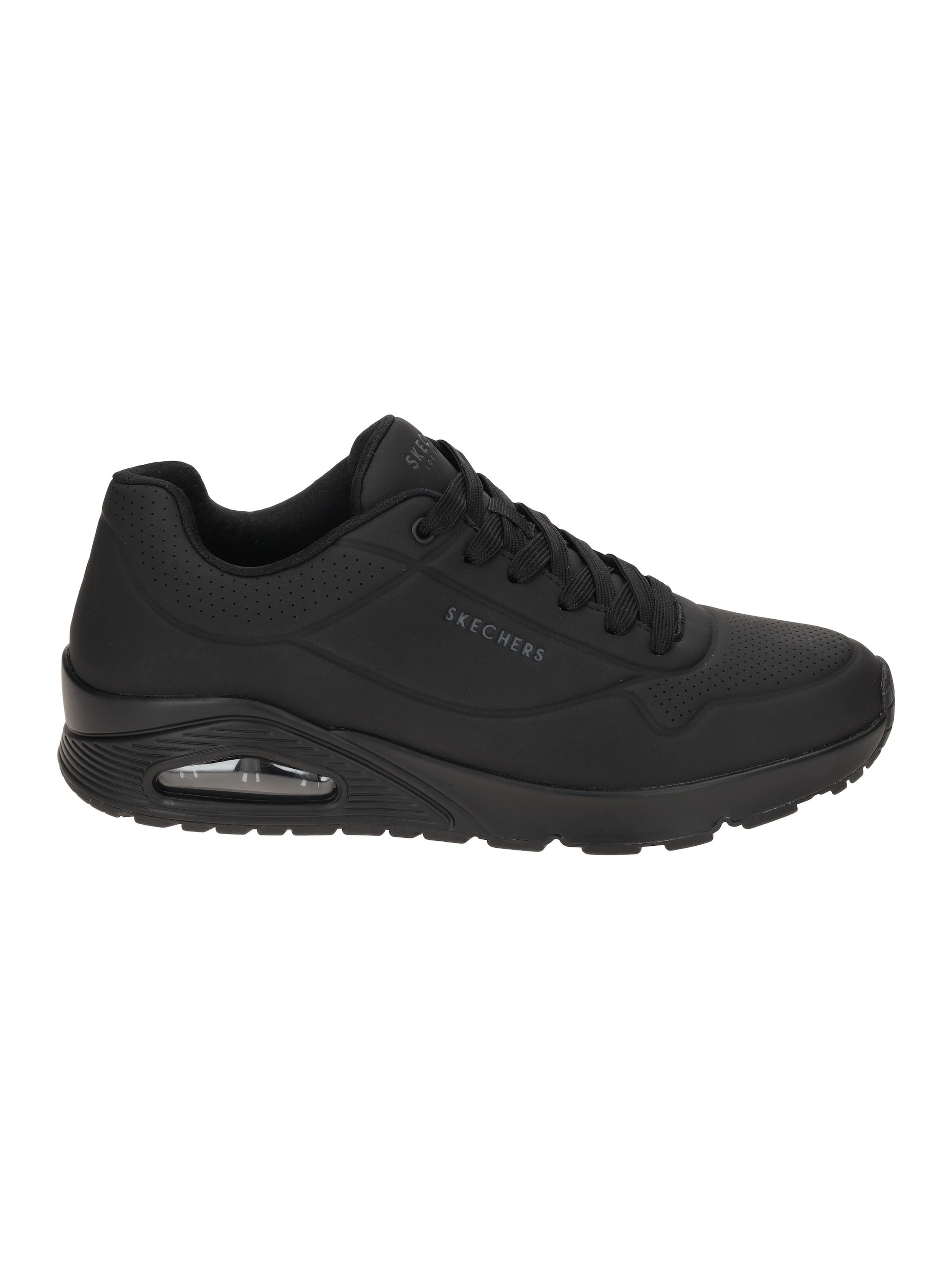 SKECHERS Schnürschuh 'Skechers Uno Schuhe schwarz uni Herren Sneakers 52458'‌‌‌‌‌‌‌‌‌ in Schwarz