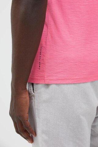 CAMP DAVID Basic T-Shirt mit V-Neck in Pink