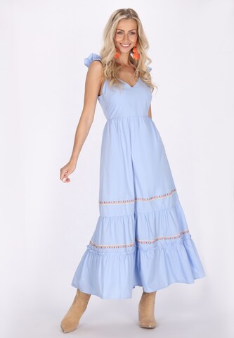 Robe IZIA en bleu : devant
