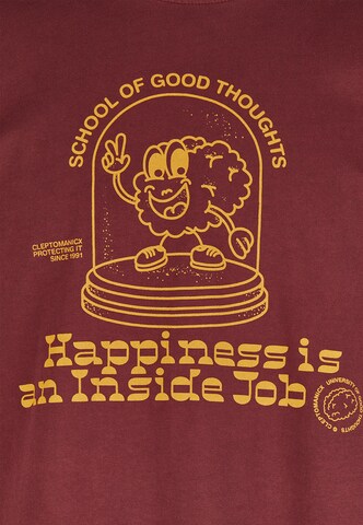 Cleptomanicx T-Shirt 'Happiness' in Rot