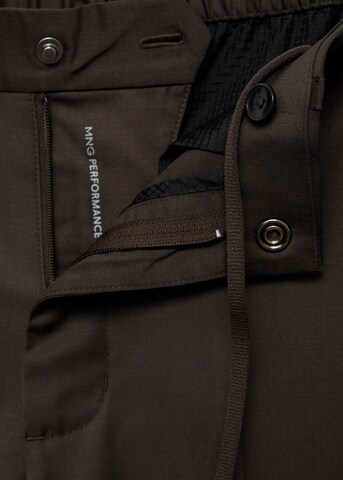 MANGO MAN Regular Pleated Pants 'Olimpia' in Brown