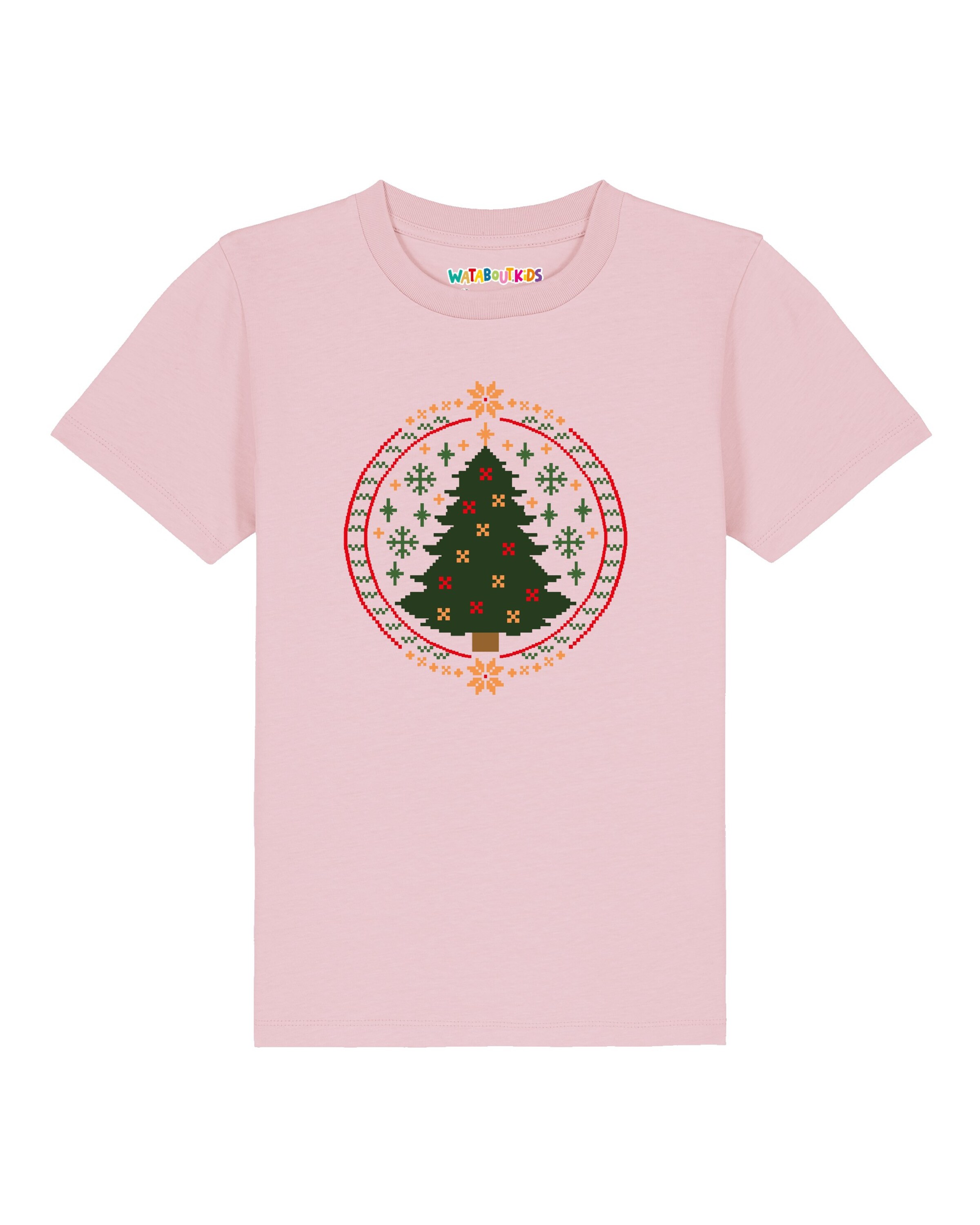 watabout.kids Shirt ' Weihnachtszeit ' in Roze: voorkant