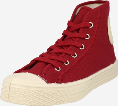 Sneaker alta US Rubber di colore beige / rosso vino, Visualizzazione prodotti