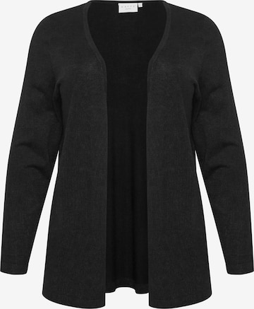 KAFFE CURVE Knit Cardigan 'Farsia' in Black: front