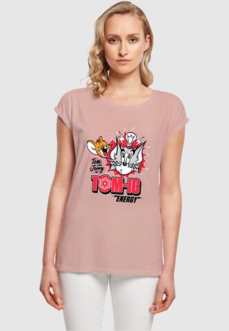 ABSOLUTE CULT Shirt 'Tom And Jerry - Tomic Energy' in Roze: voorkant