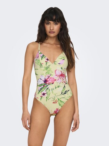 ONLY Triangle Swimsuit in Green: front