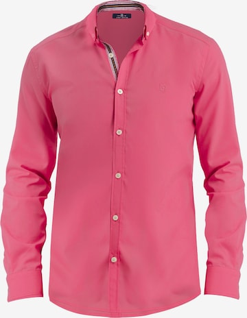 Coupe slim Chemise Jimmy Sanders en rose : devant