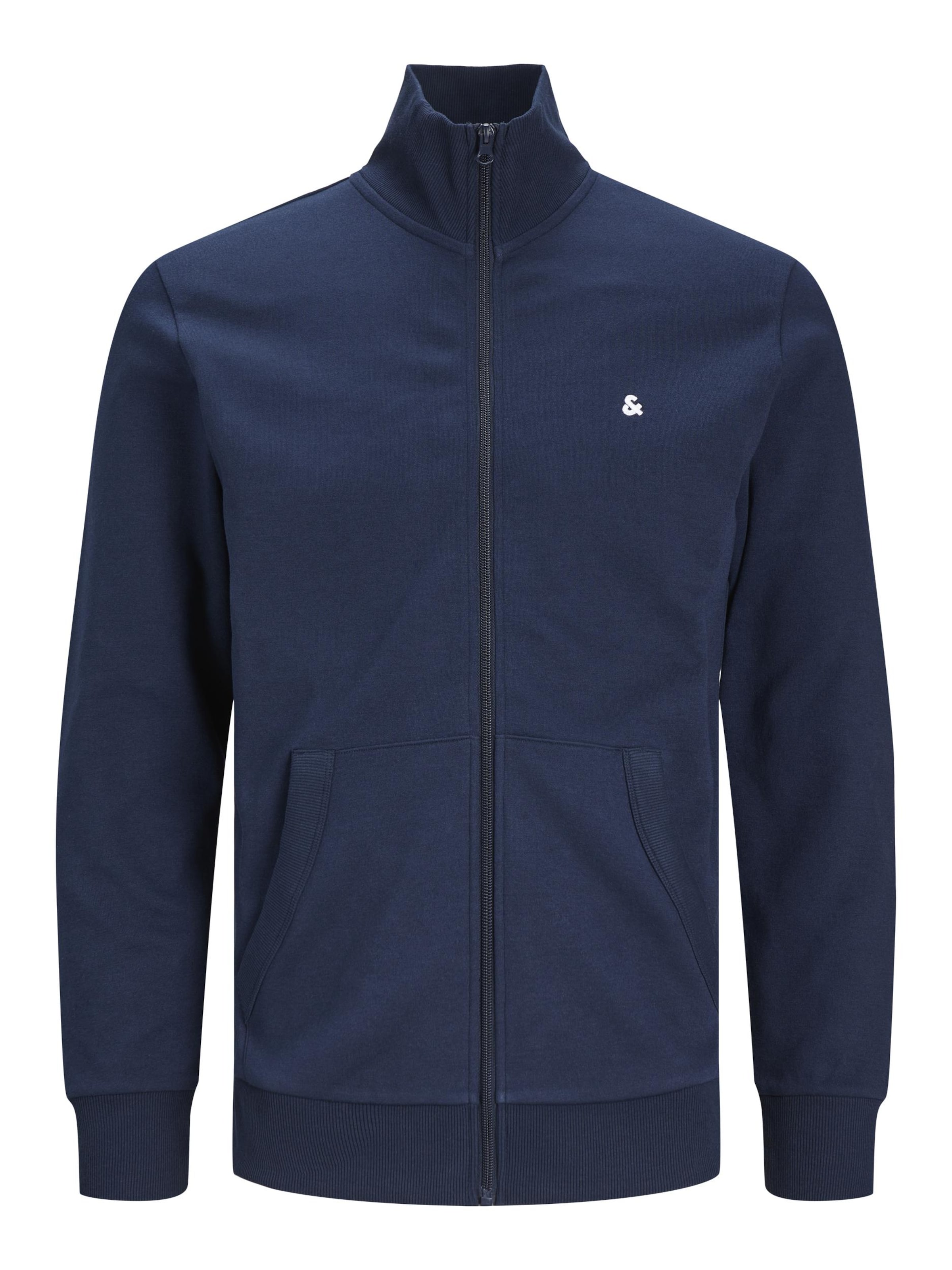JACK & JONES Sweatjacke 'Epaulos' in Blau: Vorderseite