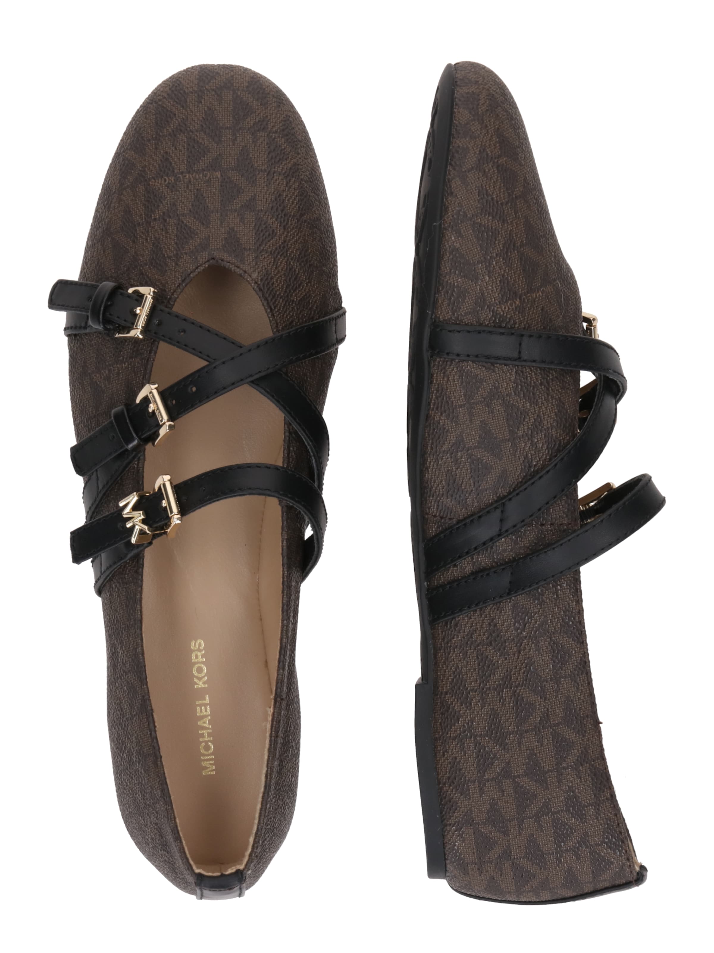 MICHAEL Michael Kors Ballerina met riempjes 'INDY' in Zwart