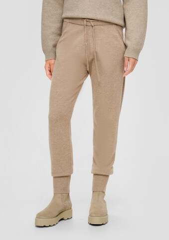 s.Oliver Tapered Trousers in Beige: front