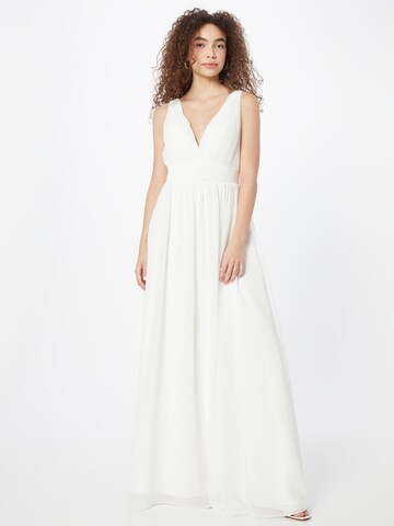 mascara Evening Dress in White: front