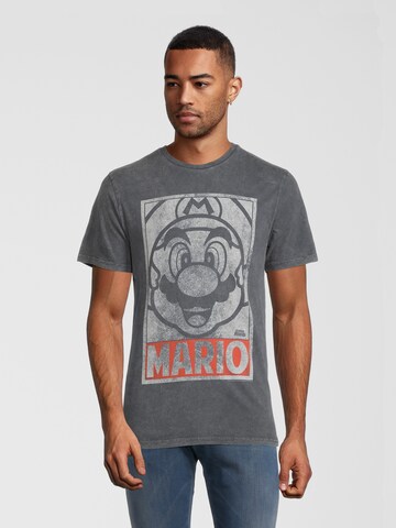 Recovered Shirt 'Super Mario' in Grey: front