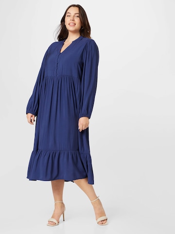 Fransa Curve Dress in Blue: front