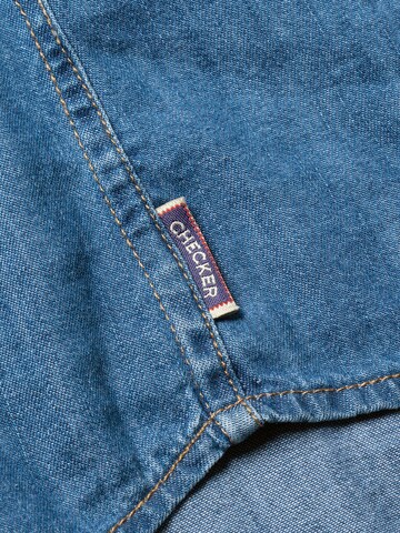 Checker Regular fit Overhemd ' Dynasty Denim ' in Blauw