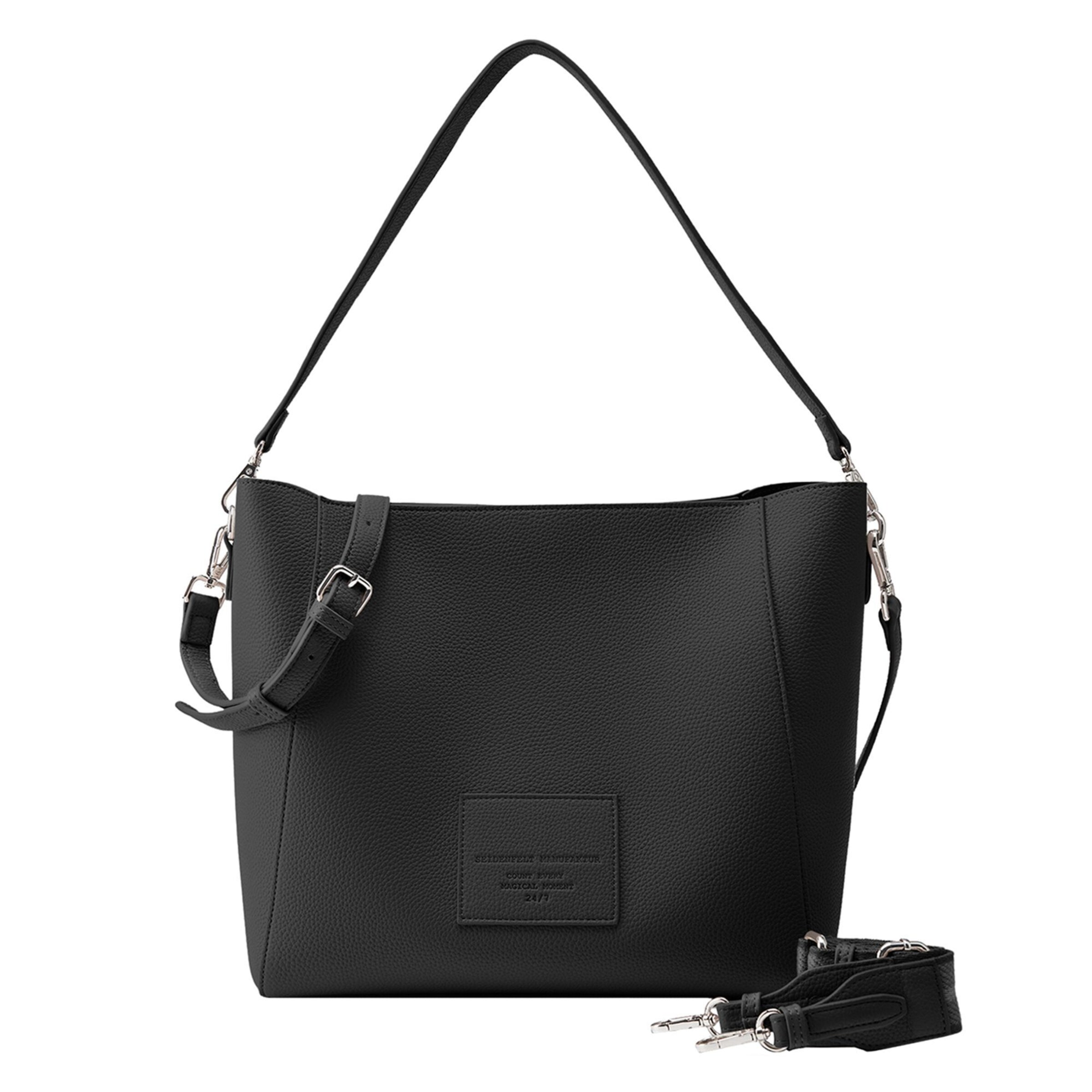 Seidenfelt Schoudertas 'Malvik' in Zwart: voorkant